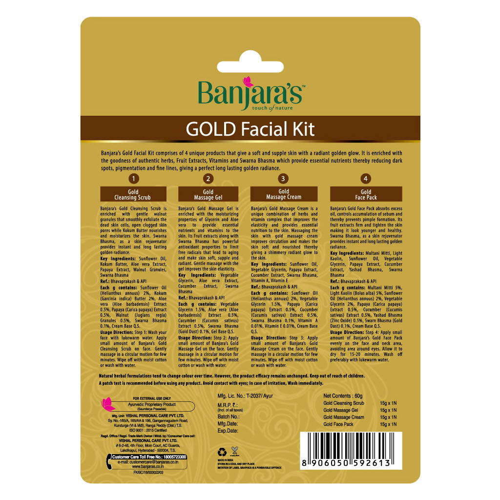 Banjara's Gold Facial kit - Distacart