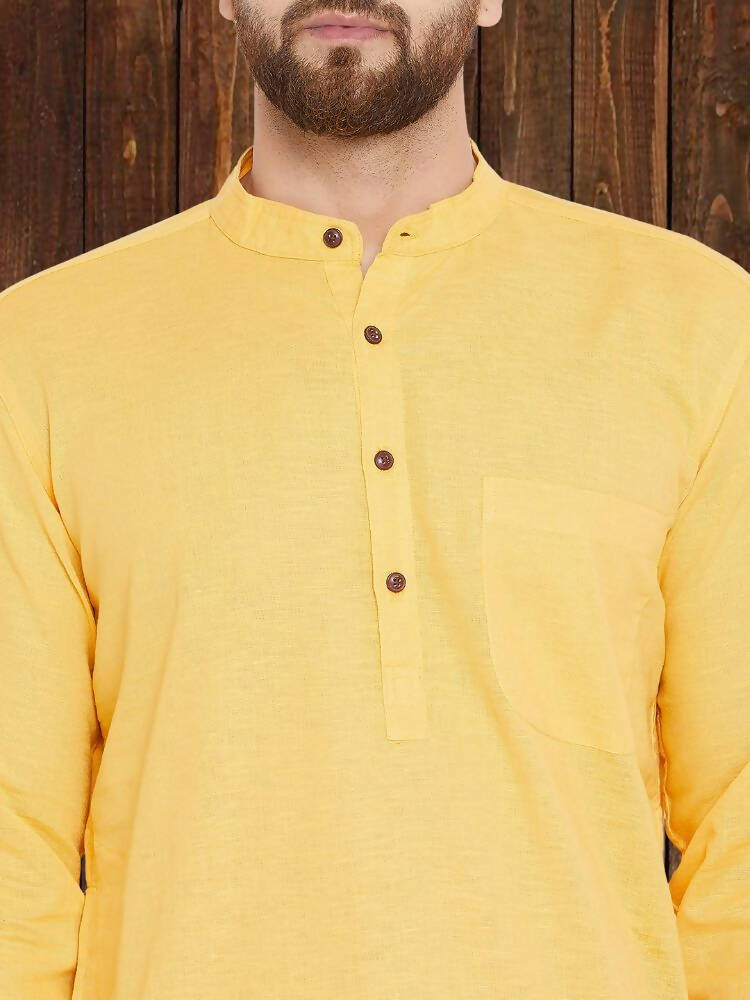 Even Apparels Pure Cotton Yellow Kurta - Yellow