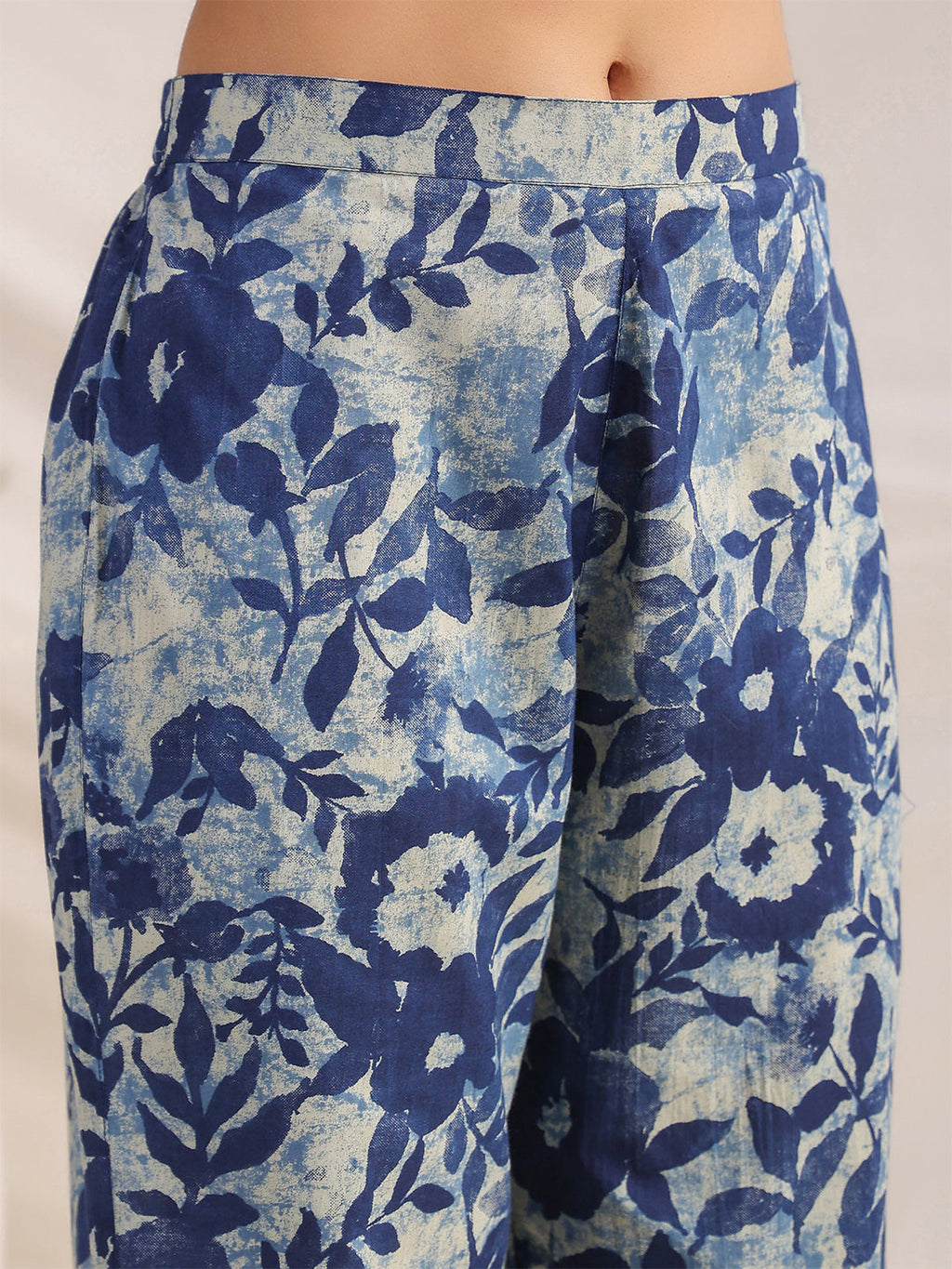 Janasya Dark Cotton Floral Straight Top & Bottom Set - Distacart