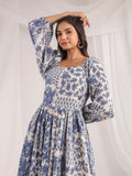 Janasya Off White Cambric Floral Dress - Distacart