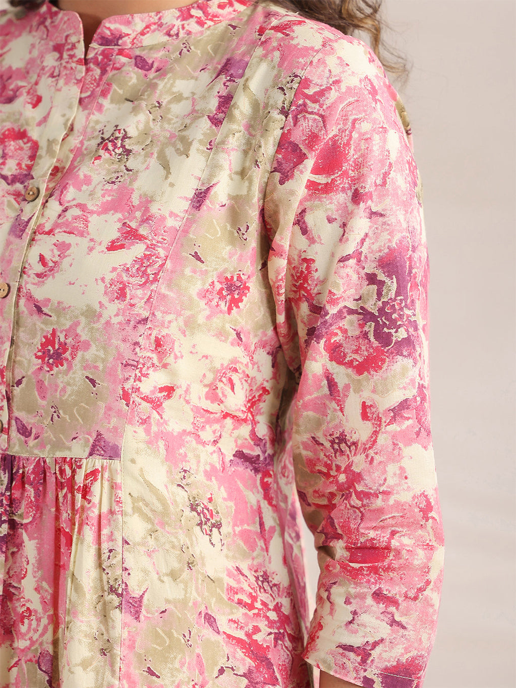 Janasya Pink Cambric Abstract Dress - Distacart