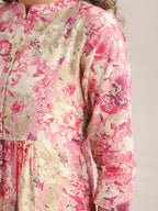 Janasya Light Cotton Abstract Gathered Dress - Distacart
