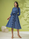 Janasya Dark Cotton Ethnic Motifs Shirt Dress Dress - Distacart