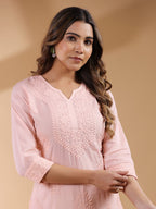 Janasya Bright Cotton Ombre Straight Kurta - Distacart