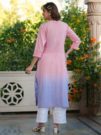 Janasya Bright Cotton Ombre Straight Kurta - Distacart