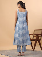 Janasya Blue Cambric Ethnic Motifs Set - Distacart
