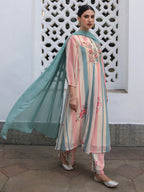 Janasya From Style Master Georgette Floral A-Line Kurta Set - Distacart