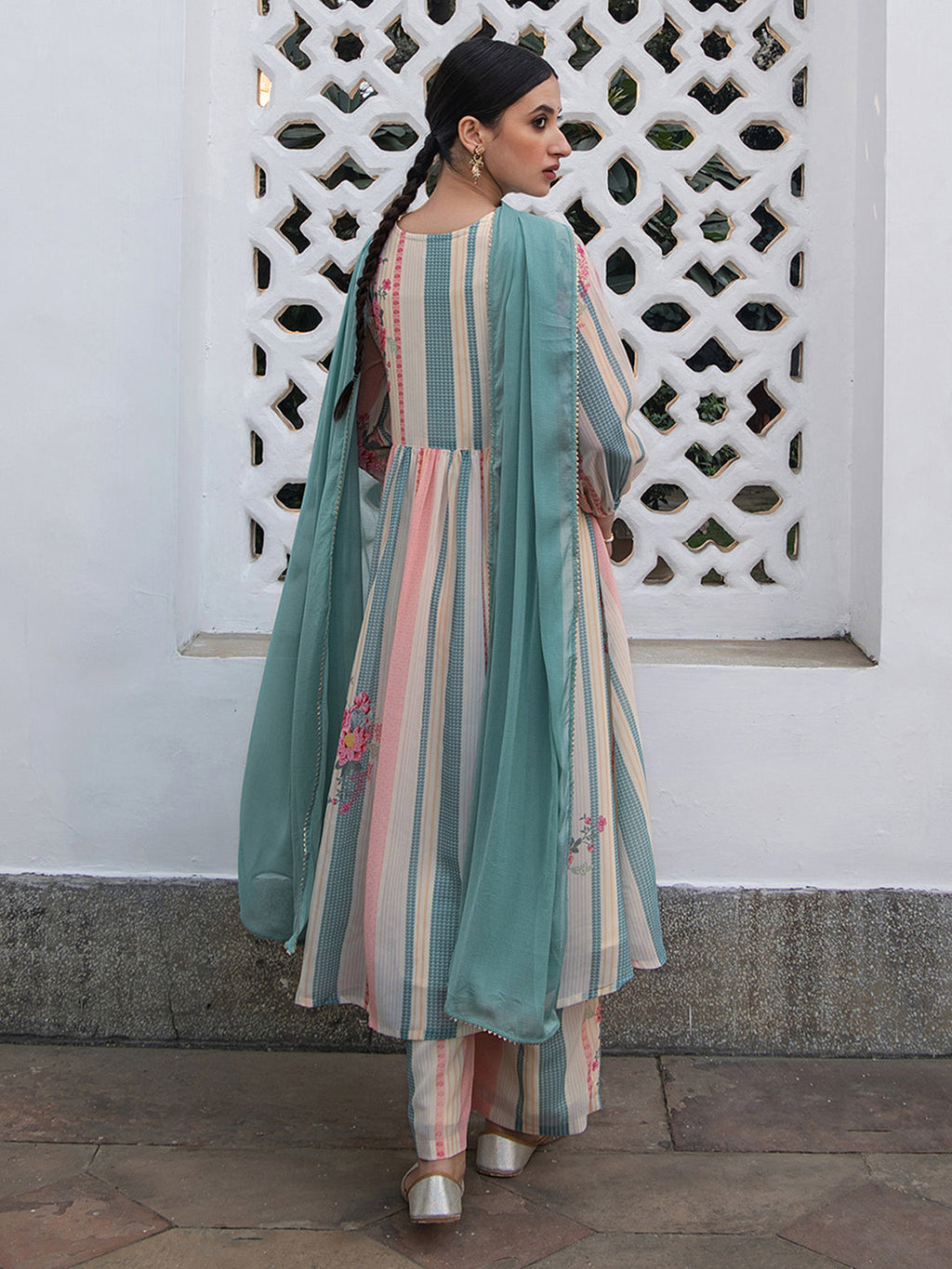 Janasya From Style Master Georgette Floral A-Line Kurta Set - Distacart