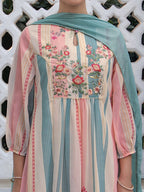 Janasya From Style Master Georgette Floral A-Line Kurta Set - Distacart
