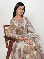 Janasya Regular Cambric Multicolour mix match Notch Neck Set