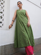 Janasya Light Cotton Solid A-Line Kurta Set - Distacart