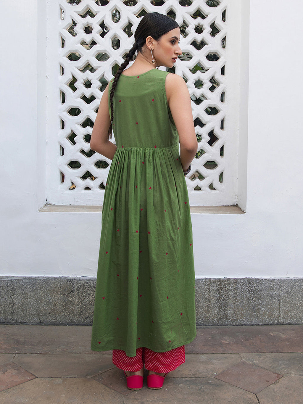 Janasya Light Cotton Solid A-Line Kurta Set - Distacart