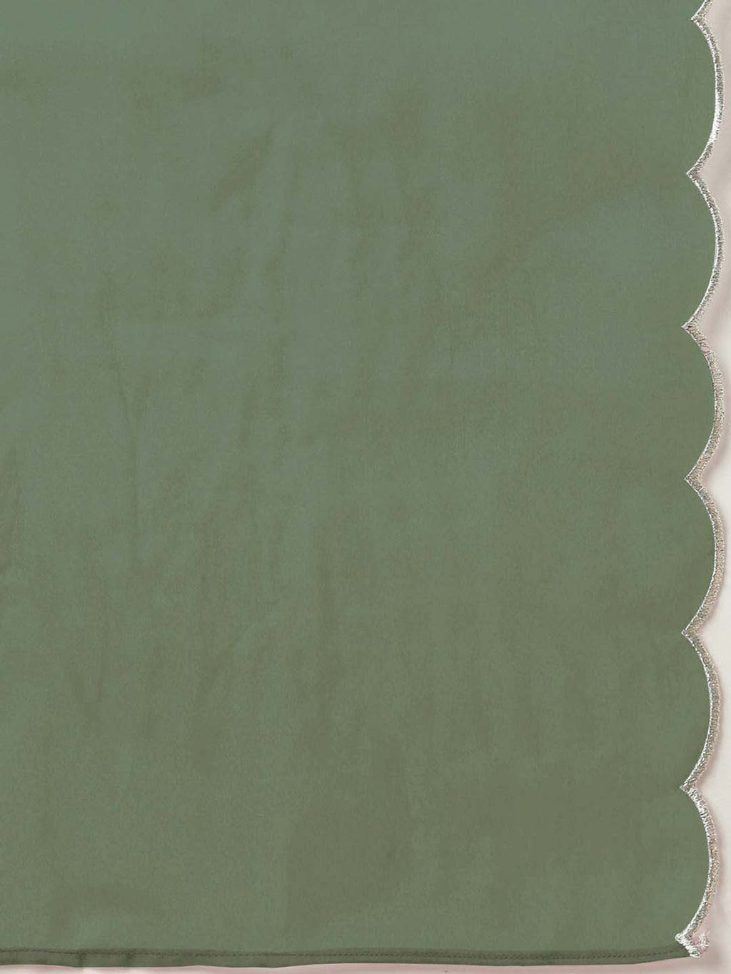 Janasya Regular Chinnon Green Ethnic Motifs V-Neck Kurta,Bottom & Dupatta