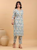 Janasya Light Cotton Ikkat Straight Kurta Set - Distacart