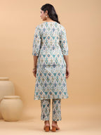 Janasya Light Cotton Ikkat Straight Kurta Set - Distacart