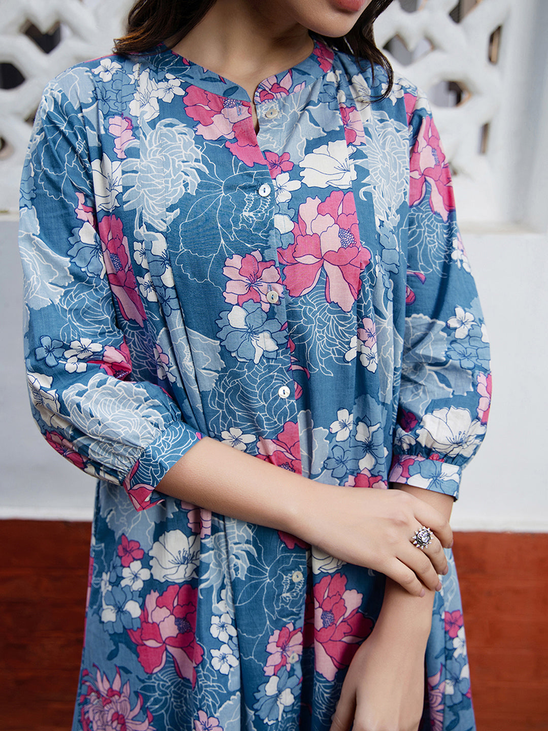 Janasya From Style Master Cotton Floral A-Line Tunic - Distacart