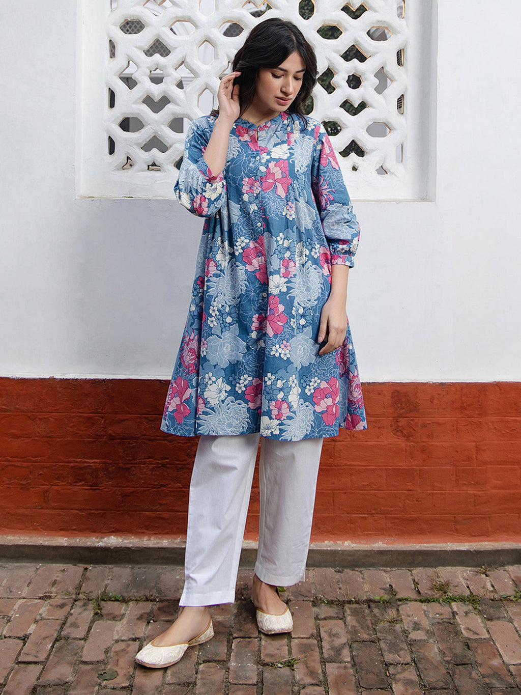 Janasya From Style Master Cotton Floral A-Line Tunic - Distacart