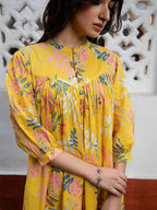 Janasya Light Cotton Tropical Gathered Tunic - Distacart