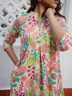 Janasya From Style Master Cotton Floral A-Line Tunic - Distacart