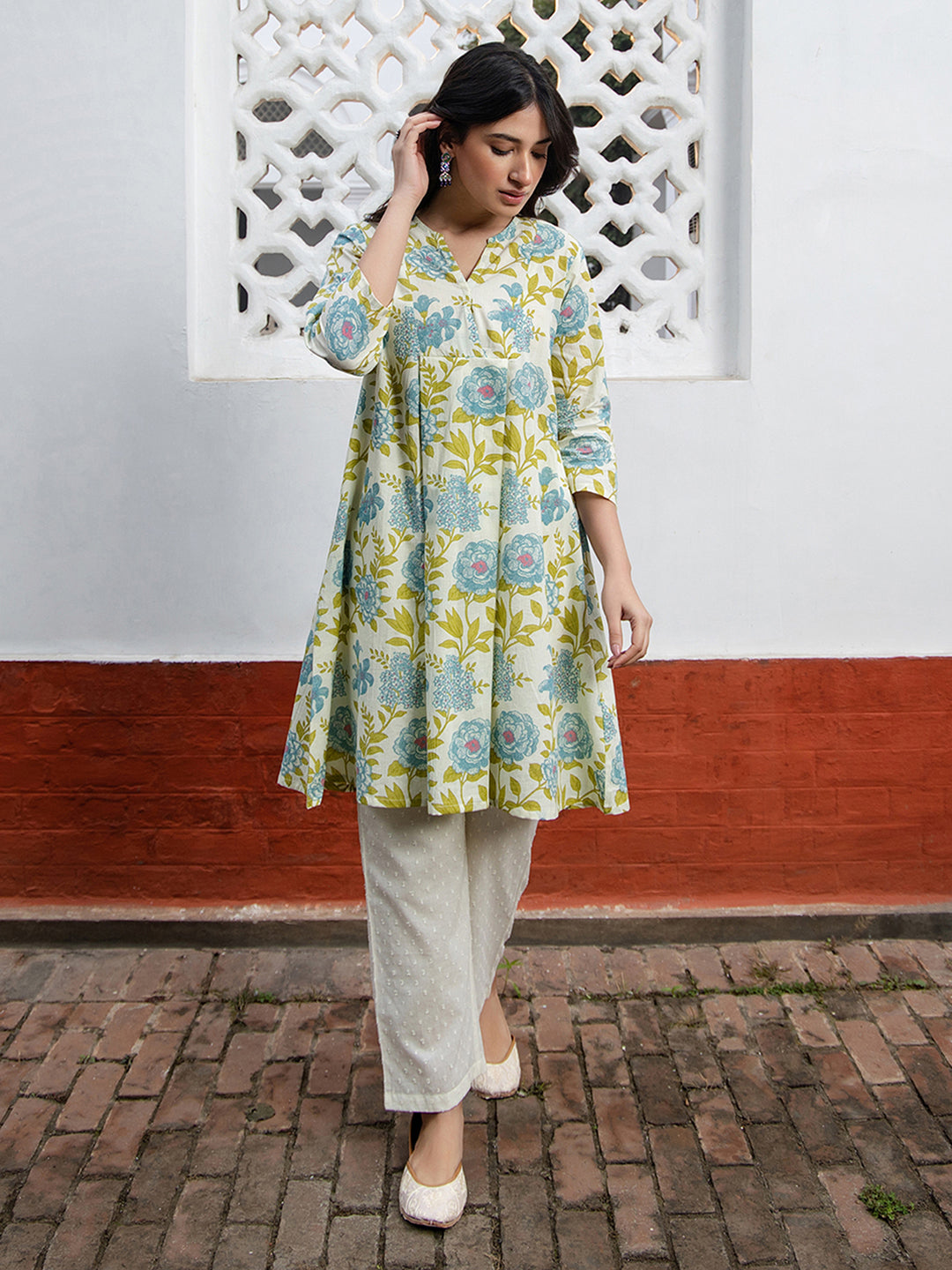Janasya From Style Master Cotton Floral Regular Tunic - Distacart