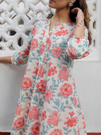 Janasya From Style Master Cotton Floral A-Line Tunic - Distacart
