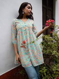 Janasya From Style Master Georgette Floral Gathered Tunic - Distacart