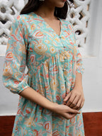 Janasya From Style Master Georgette Floral Gathered Tunic - Distacart
