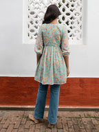 Janasya From Style Master Georgette Floral Gathered Tunic - Distacart