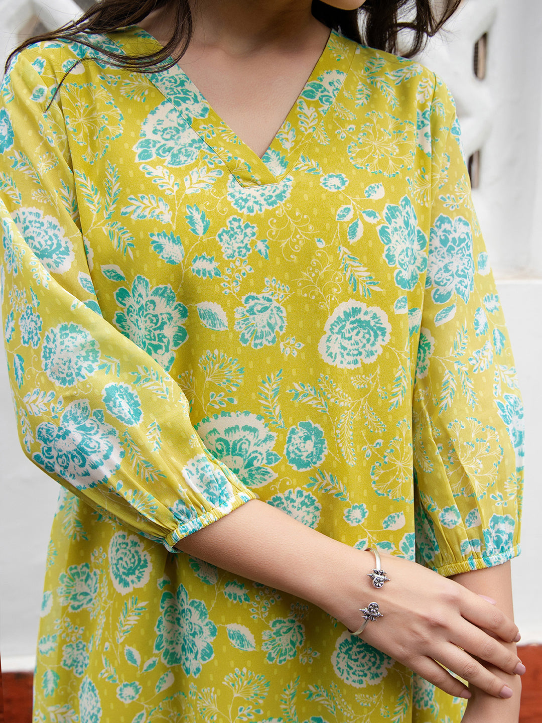 Janasya From Style Master Georgette Floral Regular Tunic - Distacart