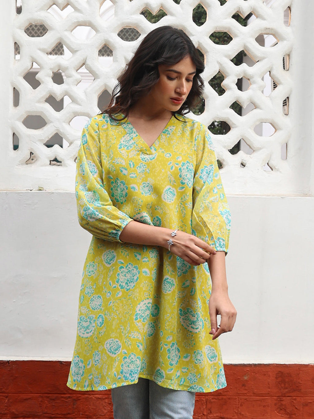 Janasya From Style Master Georgette Floral Regular Tunic - Distacart