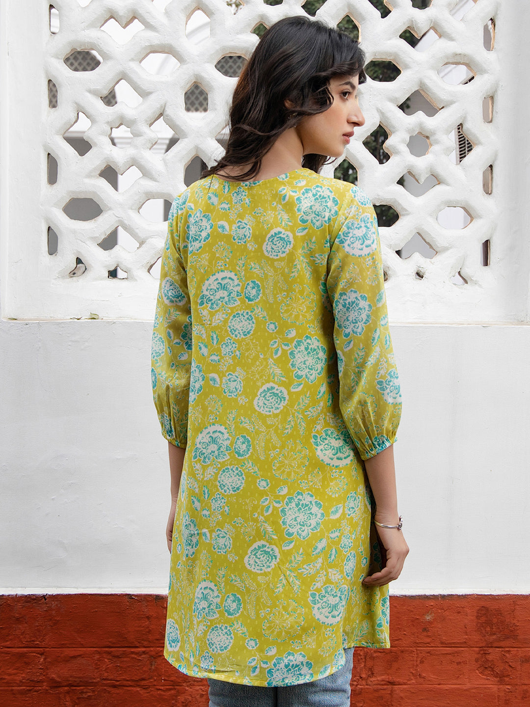 Janasya From Style Master Georgette Floral Regular Tunic - Distacart