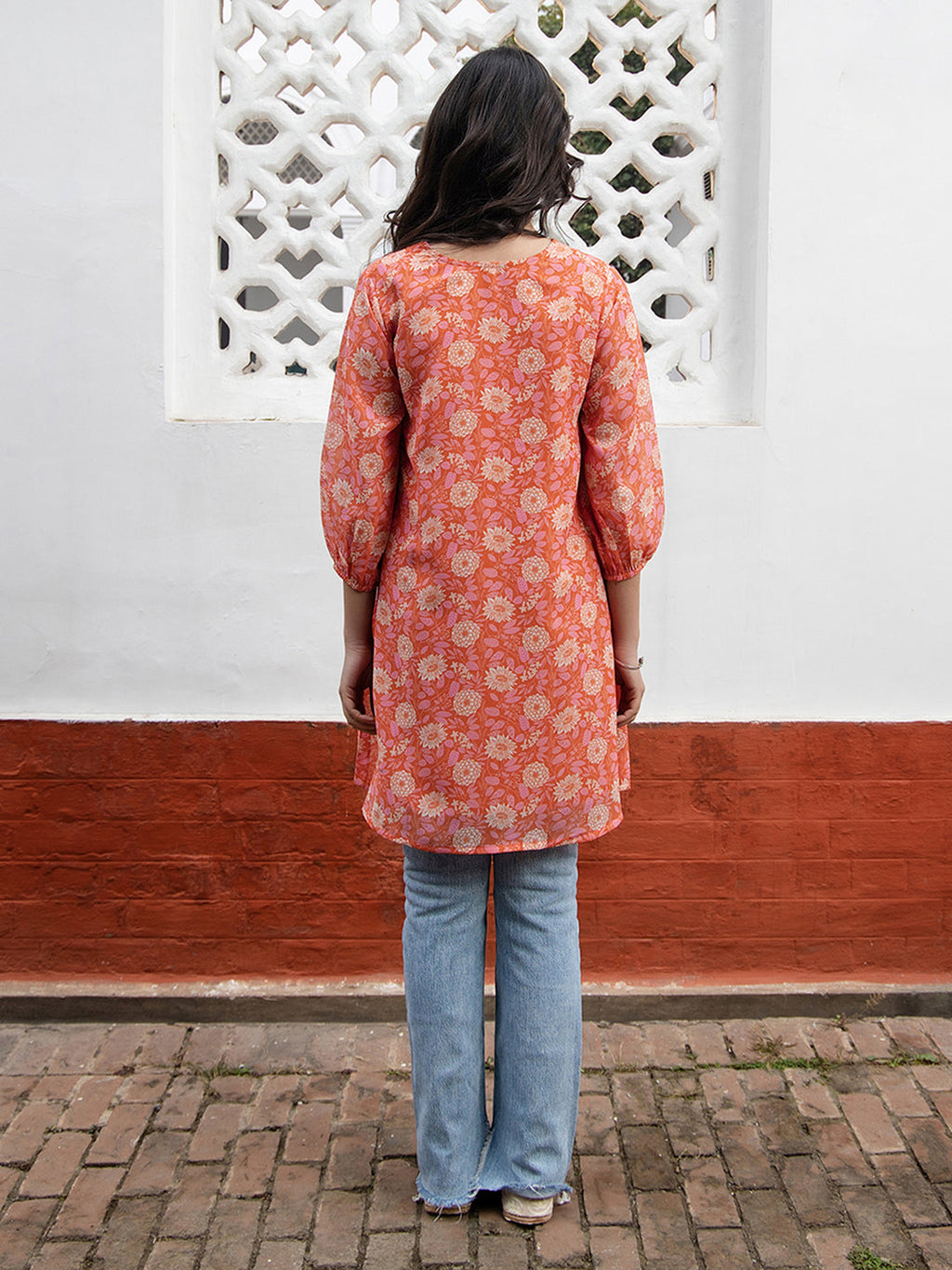 Janasya From Style Master Georgette Floral Regular Tunic - Distacart
