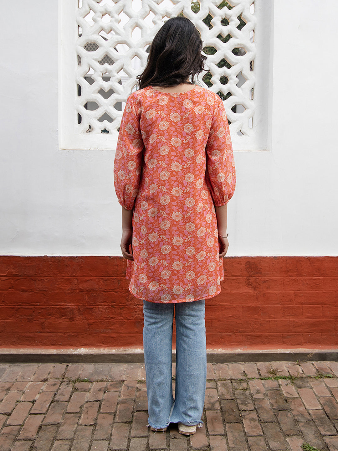 Janasya From Style Master Georgette Floral Regular Tunic - Distacart