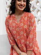 Janasya From Style Master Georgette Floral Regular Tunic - Distacart