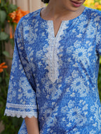 Janasya Light Cotton Floral Straight Top & Bottom Set - Distacart