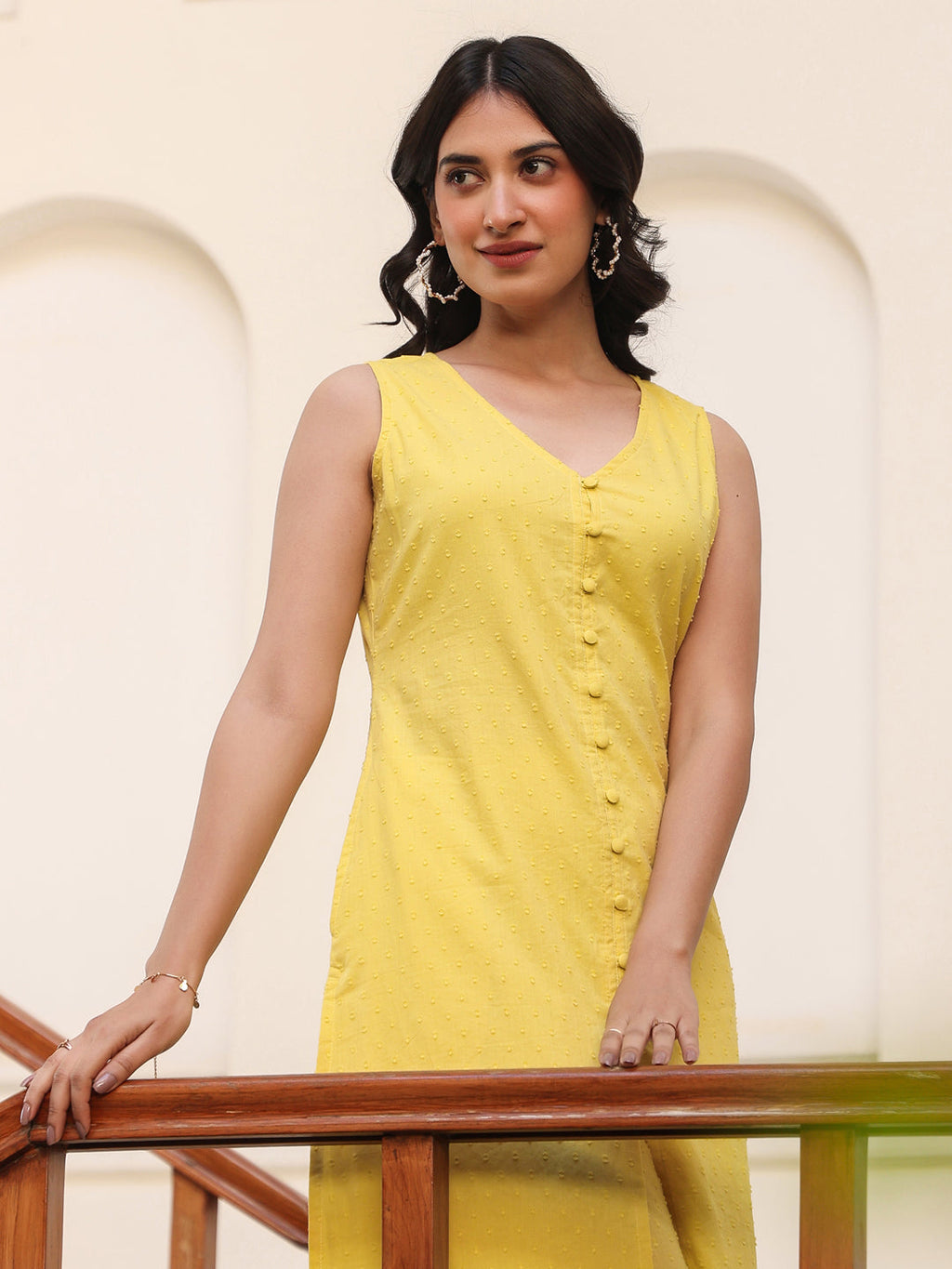 Janasya Bright Dobby Cotton Self Design Straight Kurta Set - Distacart