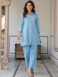 Janasya Light Cotton Solid Straight Top & Bottom Set - Distacart