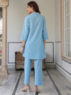 Janasya Light Cotton Solid Straight Top & Bottom Set - Distacart