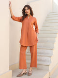 Janasya Dark Cotton Solid A-Line Top & Bottom Set - Distacart