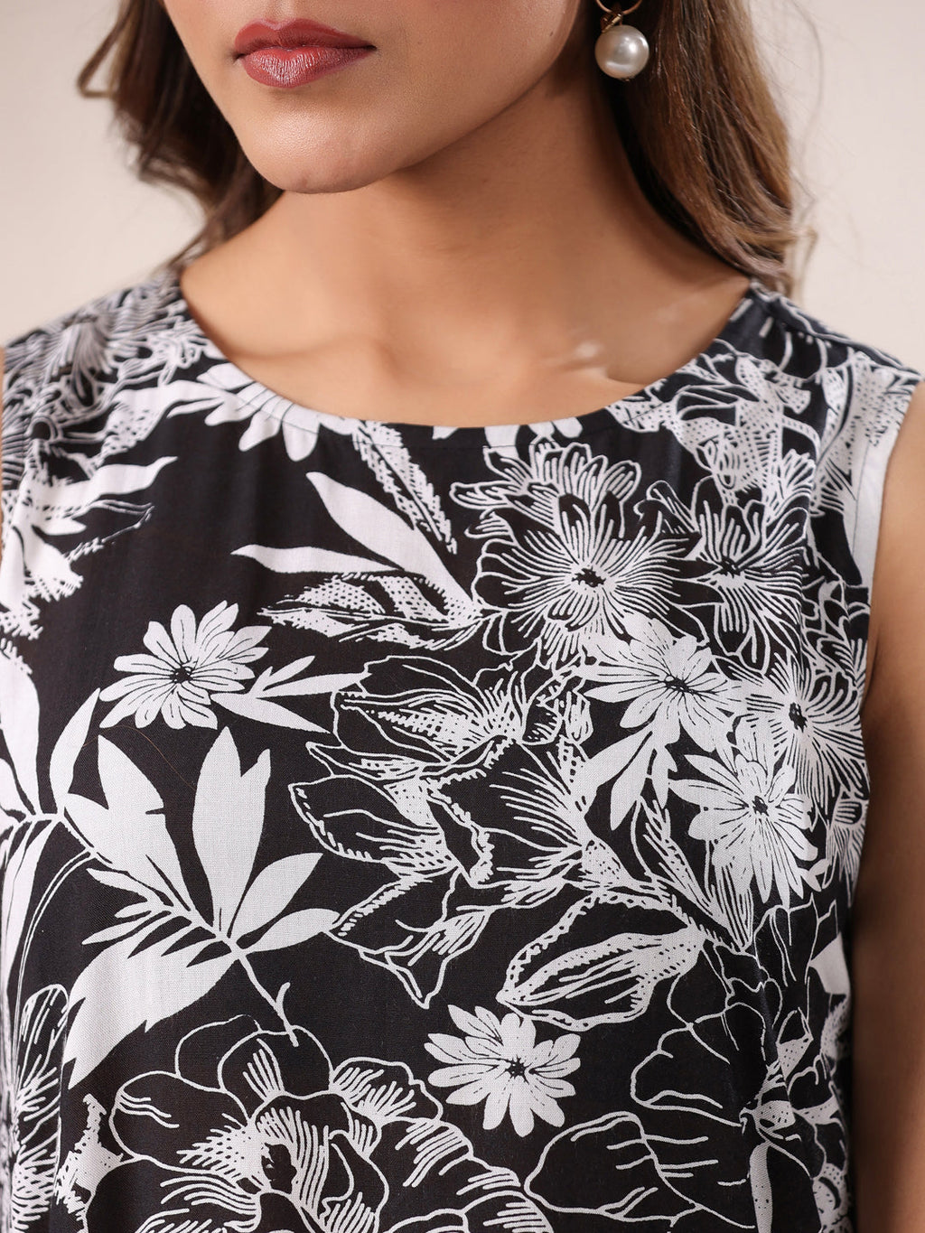 Janasya Dark Rayon Floral A-Line Top & Bottom Set - Distacart