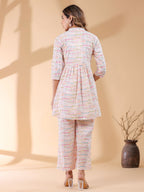 Janasya Light Cotton Abstract A-Line Top & Bottom Set - Distacart