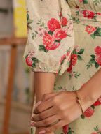 Janasya Bright Georgette Floral Fit & Flare Dress - Distacart