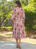 Janasya Light Georgette Floral Fit & Flare Dress - Distacart
