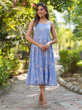 Janasya Bright Georgette Floral Tiered Dress - Distacart