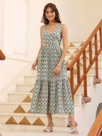 Janasya Light Cotton Ethnic Motifs Tiered Dress - Distacart