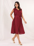 Janasya Dark Rayon Solid A-Line Dress - Distacart