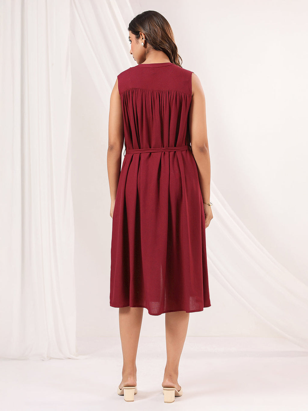 Janasya Dark Rayon Solid A-Line Dress - Distacart