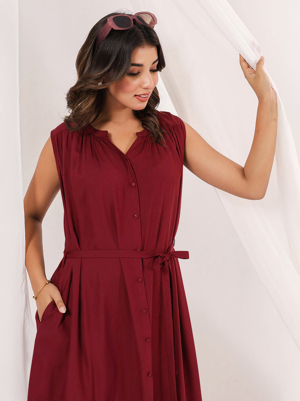 Janasya Dark Rayon Solid A-Line Dress - Distacart