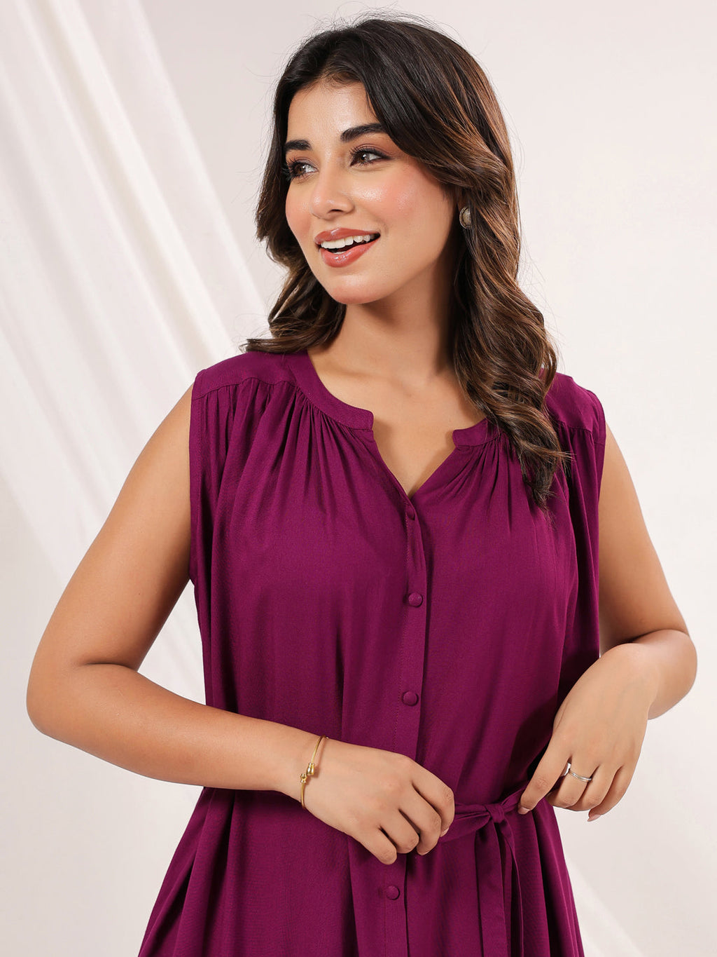 Janasya Dark Rayon Solid A-Line Dress - Distacart