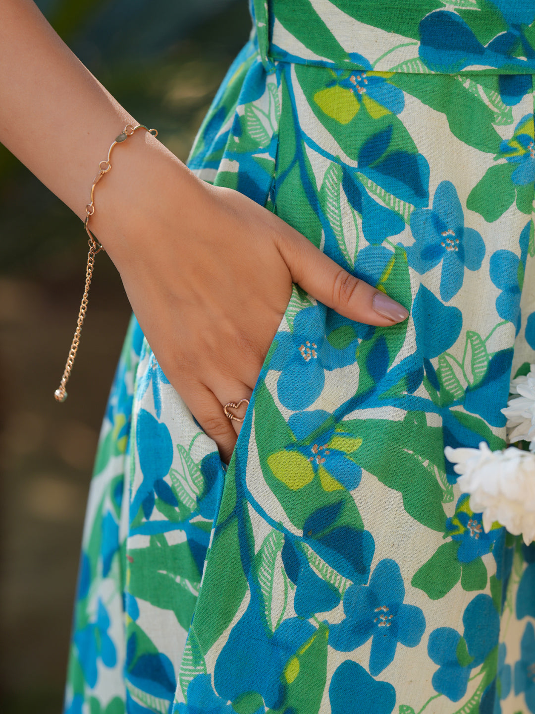 Janasya Bright Cotton Floral Fit & Flare Dress - Distacart
